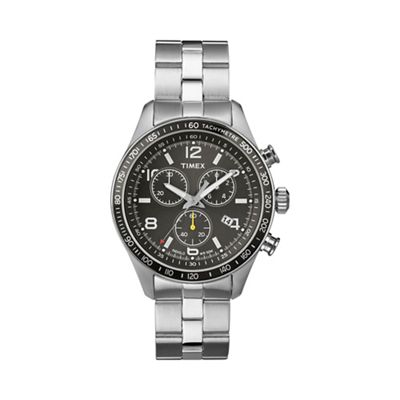 Men's chronograph black dial stainless steel bracelet watch t2p041